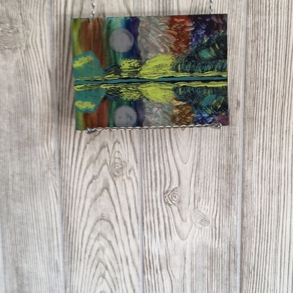 𝅺ORIGINAL Painting Colorful Abstract Landscape Small Panel - Picture 8 of 10